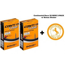Continental Race 28" 700x25-32c Bicycle Inner Tubes - 42mm Long Presta Valve - TWO PACK w/BONUS Conti Sticker - B076H8MX9L